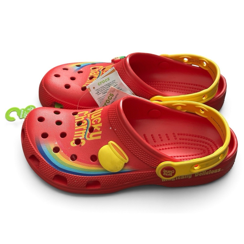 Crocs Classic Lucky Charms Magically Delicious Clogs Red Sz Men's 7 / Women's 9